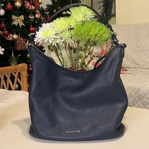 MICHAEL KORS BLUE LEATHER HOBO SHOULDER BAG